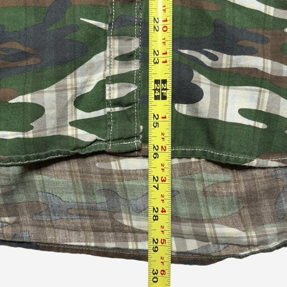 Denim & Supply Ralph Lauren Womens Shirt Size S Camo Over Plaid Button Front - Picture 10 of 12